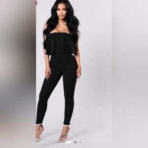 Fashion Nova Black Strapless Jumpsuit